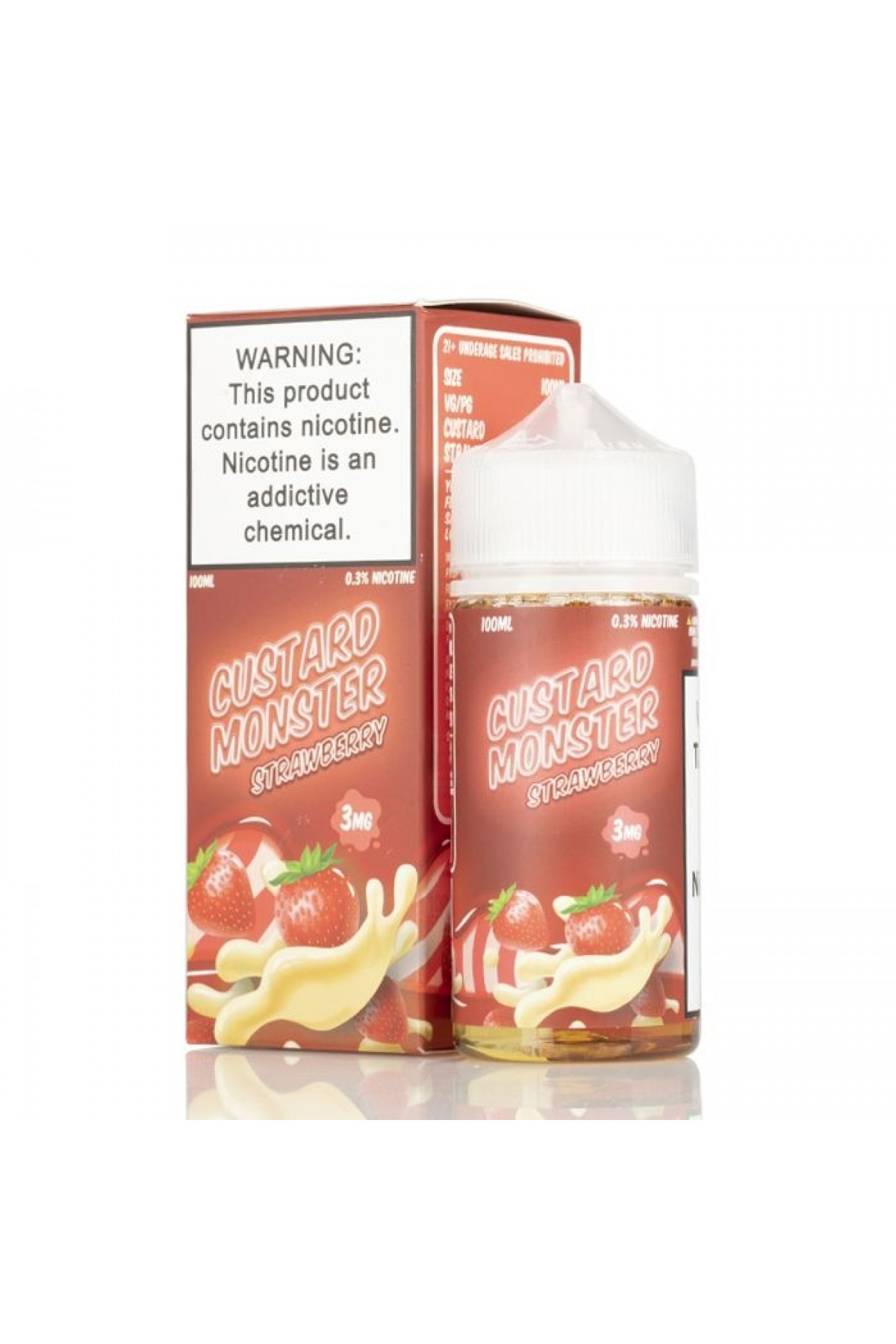 Jam Monster - Custard Monster Strawberry 100ML (Muhallebi Çilek)