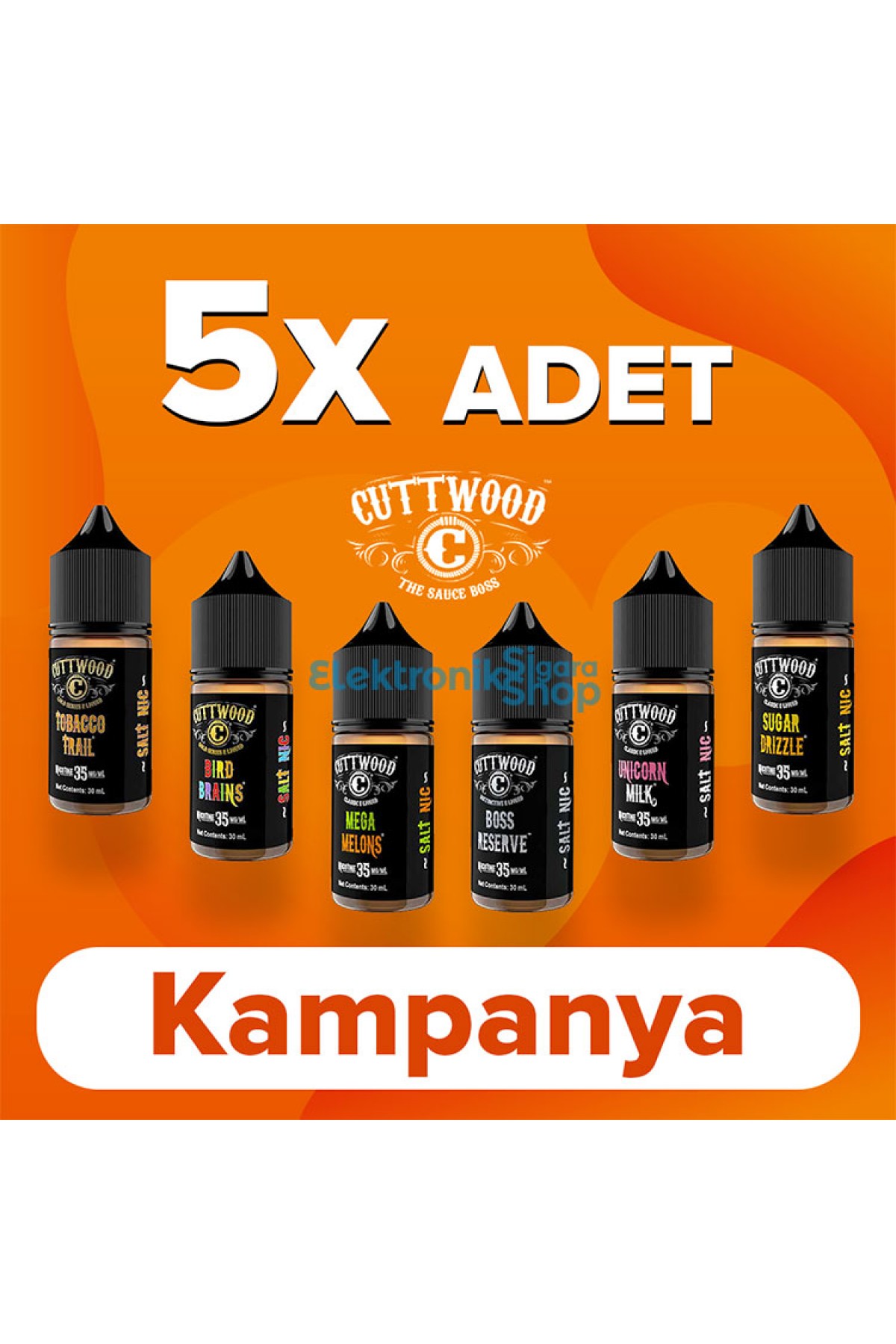 5 Adet CuttWood 30ML Salt Likit Kampanyası