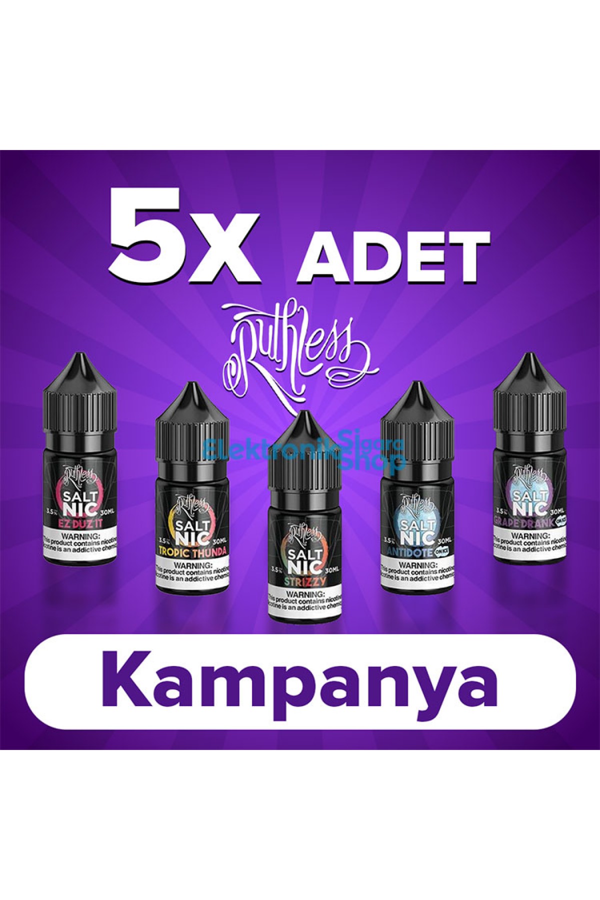 5 Adet Ruthless 30ML Salt Likit Kampanyası