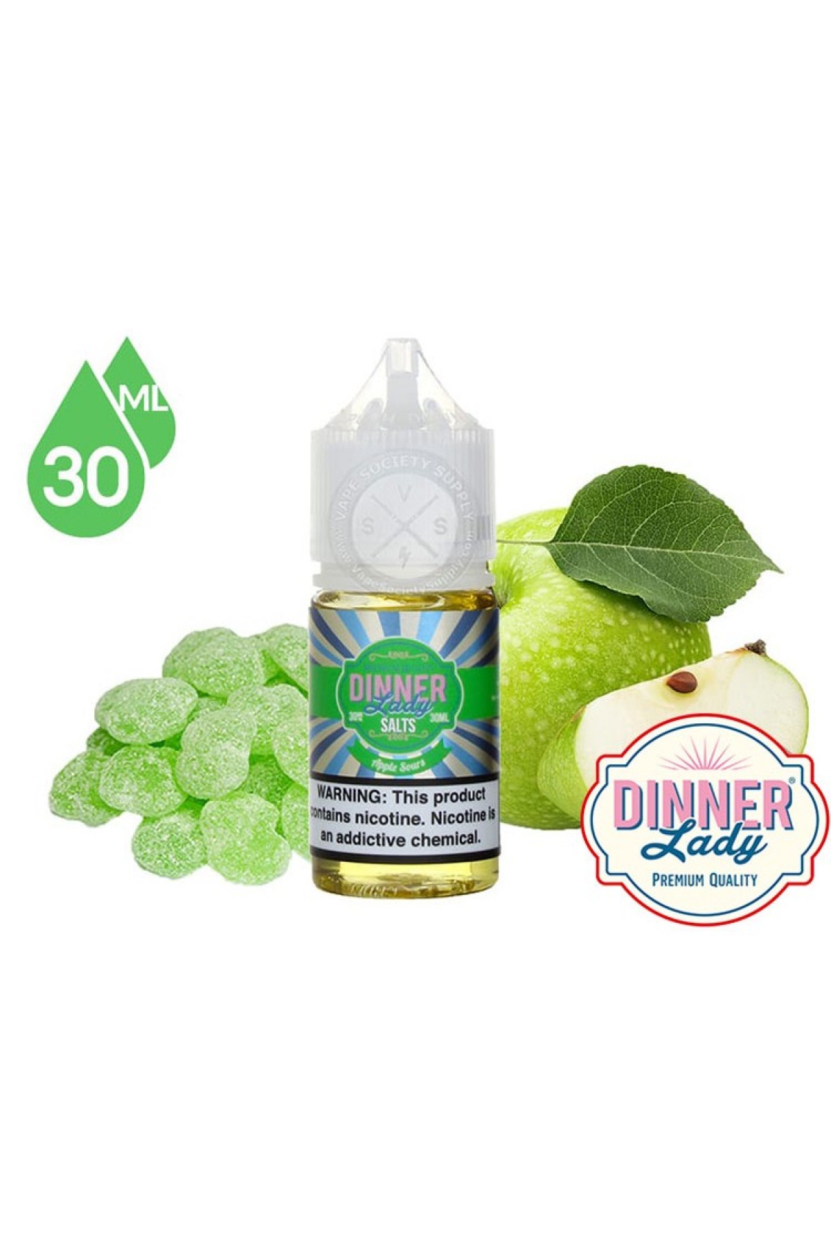 Dinner Lady - Apple Sours Salt Likit (30ML)