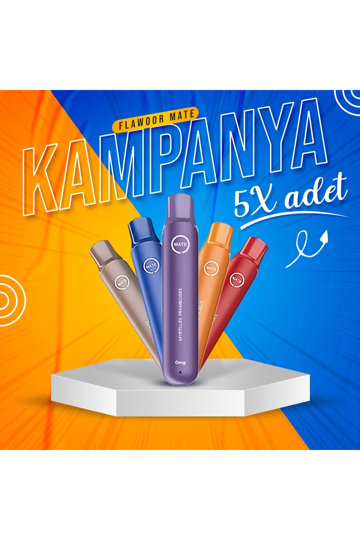 5 Adet Flawoor Mate Disposable Kit 600 Puff Kampanyası