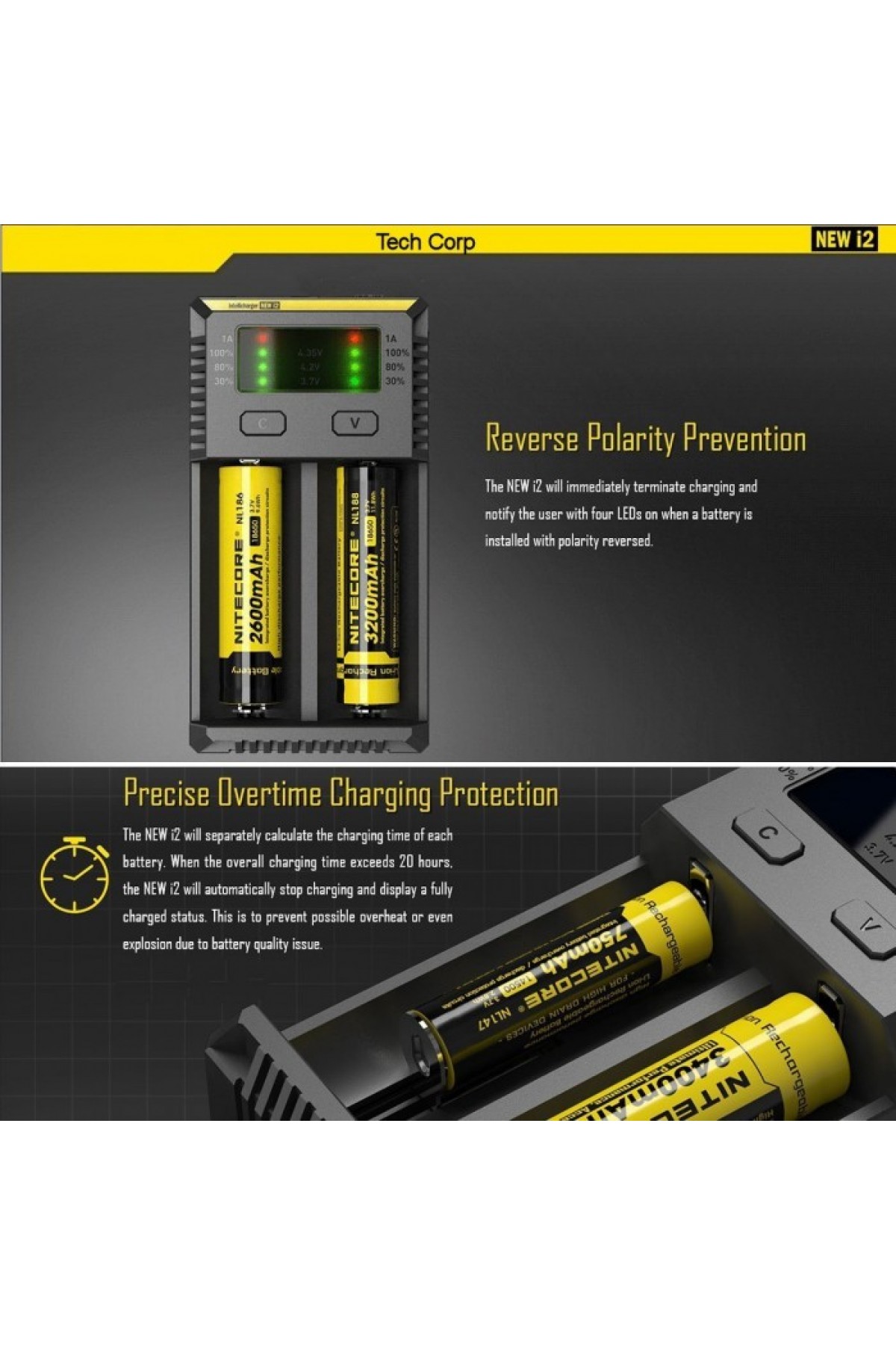 Nitecore New i2 Li-ion 18650 Pil Şarj Aleti