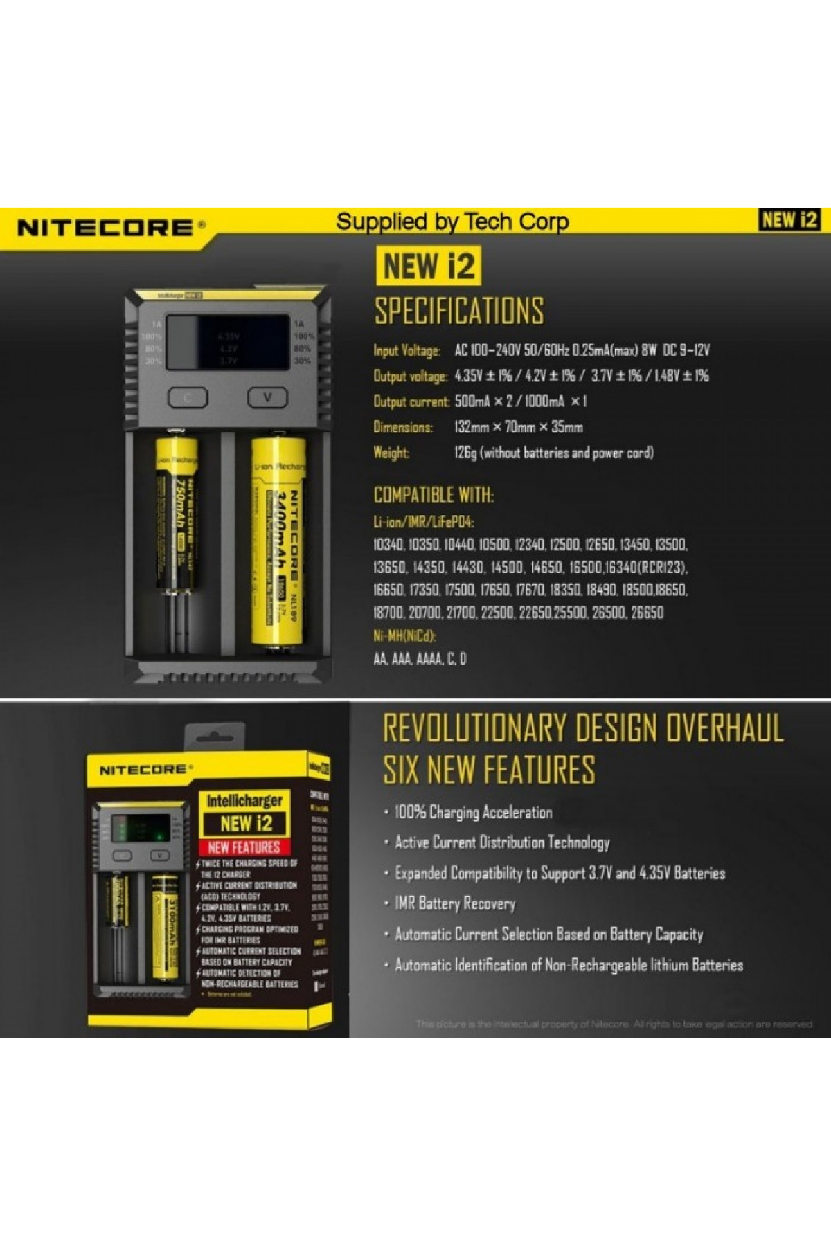 Nitecore New i2 Li-ion 18650 Pil Şarj Aleti