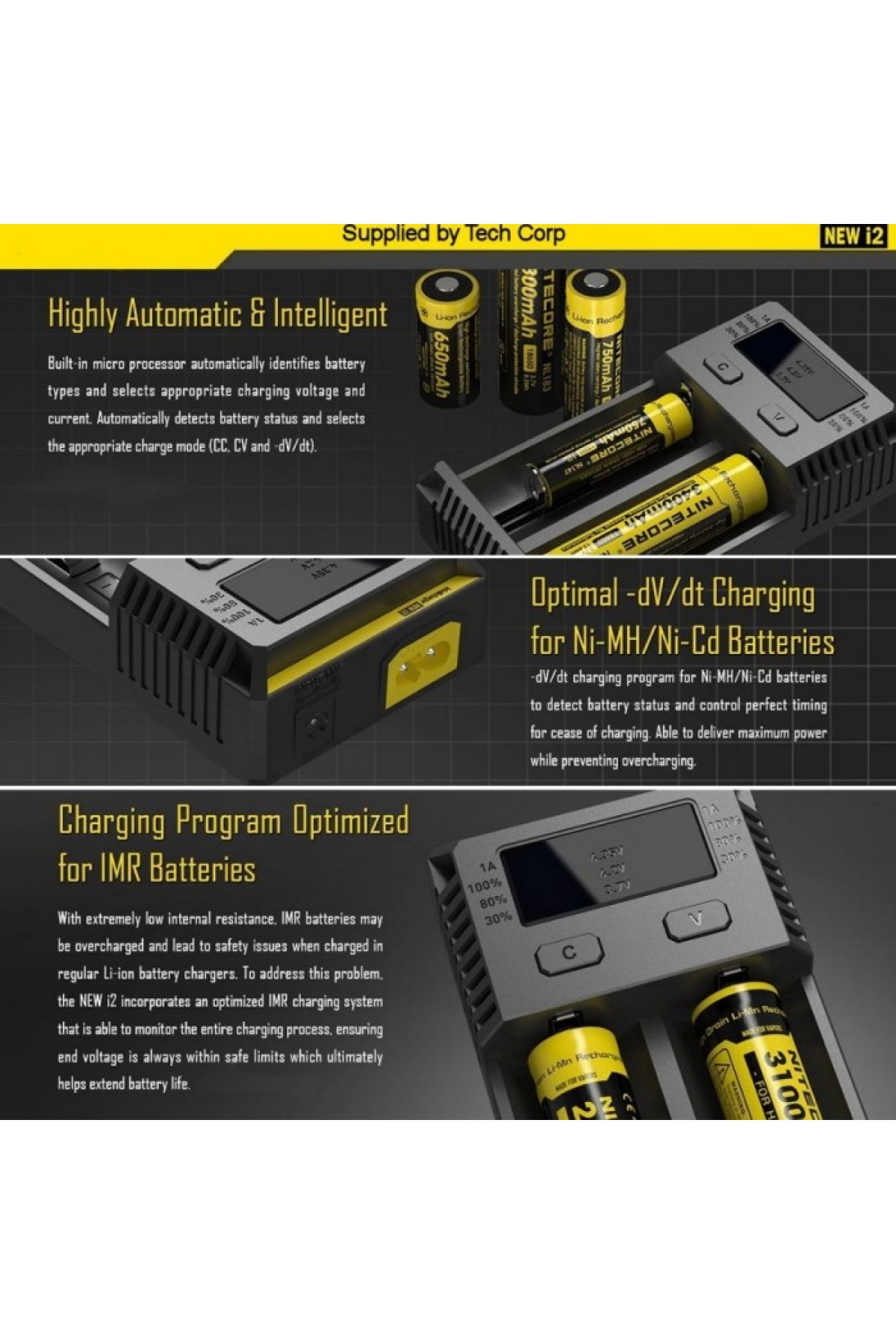 Nitecore New i2 Li-ion 18650 Pil Şarj Aleti